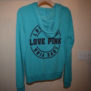 PINK Victoria Secret Blue Zip Up Hoodie